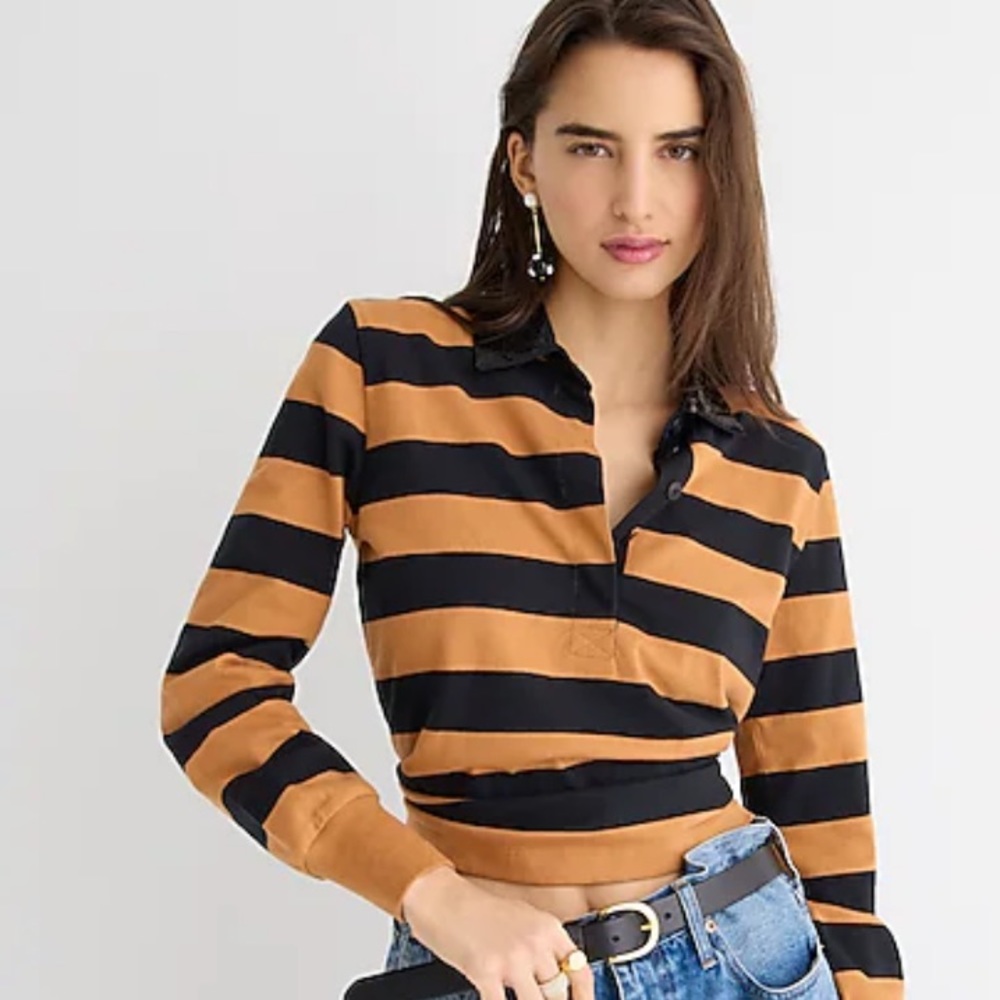 NWT J. Crew Striped Sequin Rugby